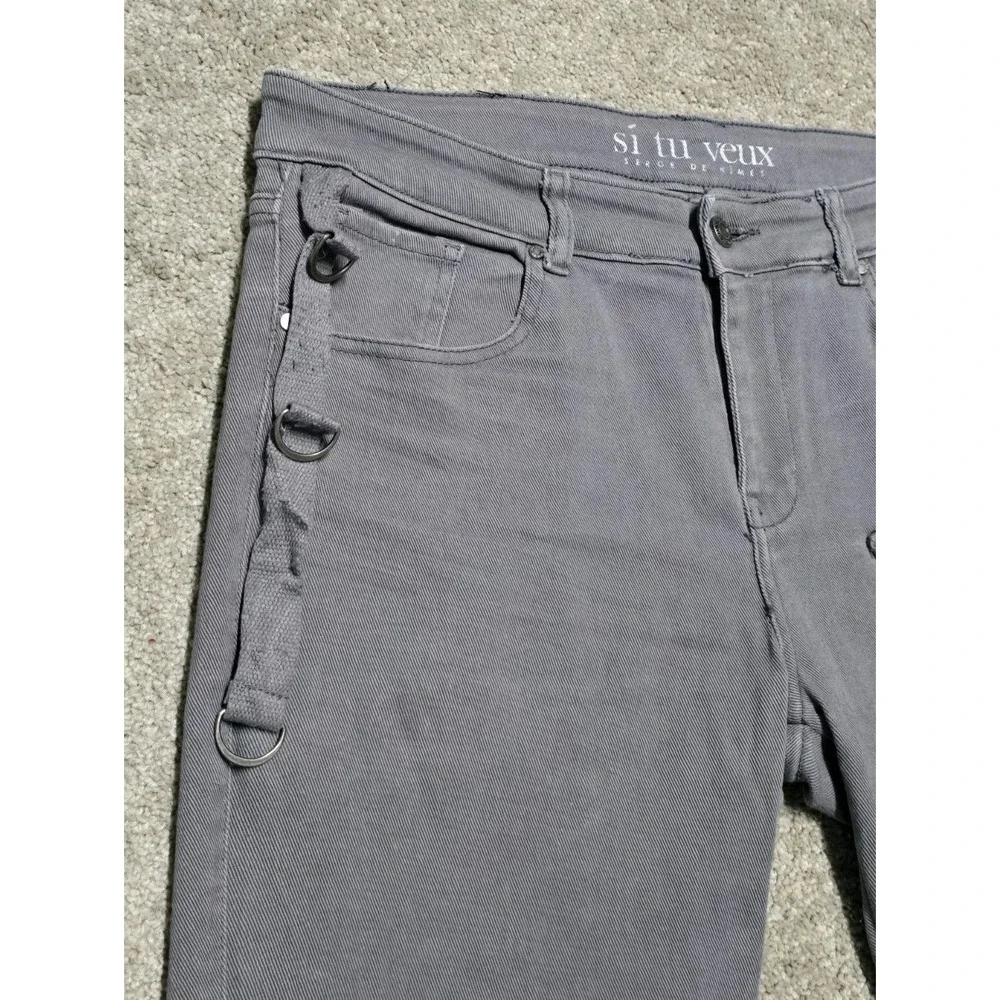 Si Tu Veux Serge De Nimes Men's Size 34 Smoke Gray Wax Stacked‎ Cargo Jeans
